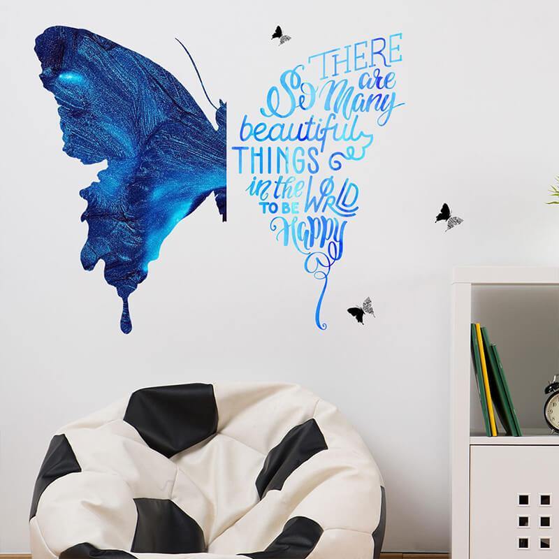 Blue Butterfly Peel and Stick Decals - Linentree