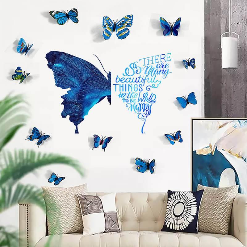 Blue Butterfly Peel and Stick Decals - Linentree