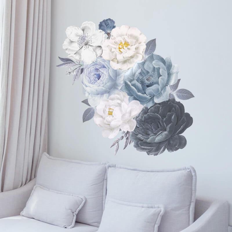 Peony Cluster Peel and Stick Decals - Linentree