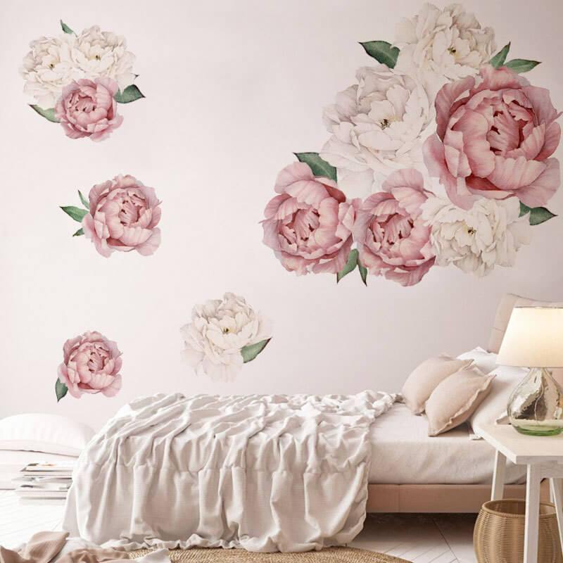 Pink Peony Peel and Stick Decals - Linentree