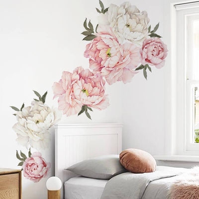 Pink Peony Peel and Stick Decals - Linentree