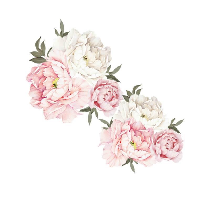 Pink Peony Peel and Stick Decals - Linentree