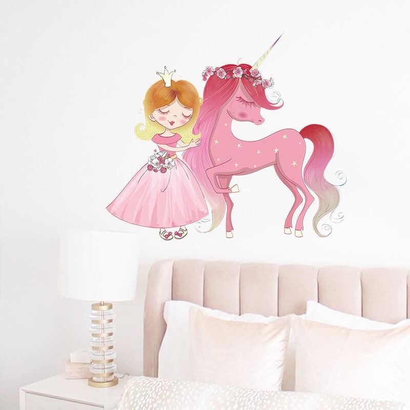 Princess and Unicone Peel and Stick Decals - Linentree