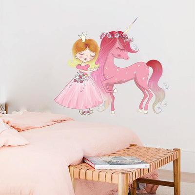 Princess and Unicone Peel and Stick Decals - Linentree