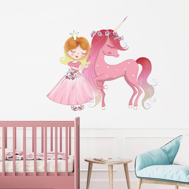 Princess and Unicone Peel and Stick Decals - Linentree