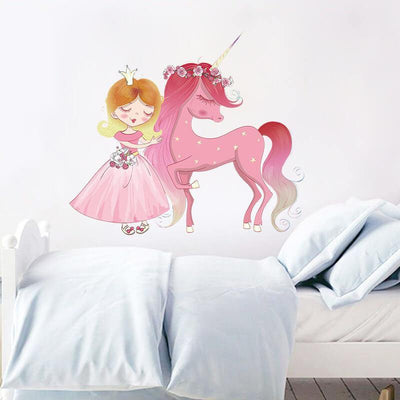 Princess and Unicone Peel and Stick Decals - Linentree