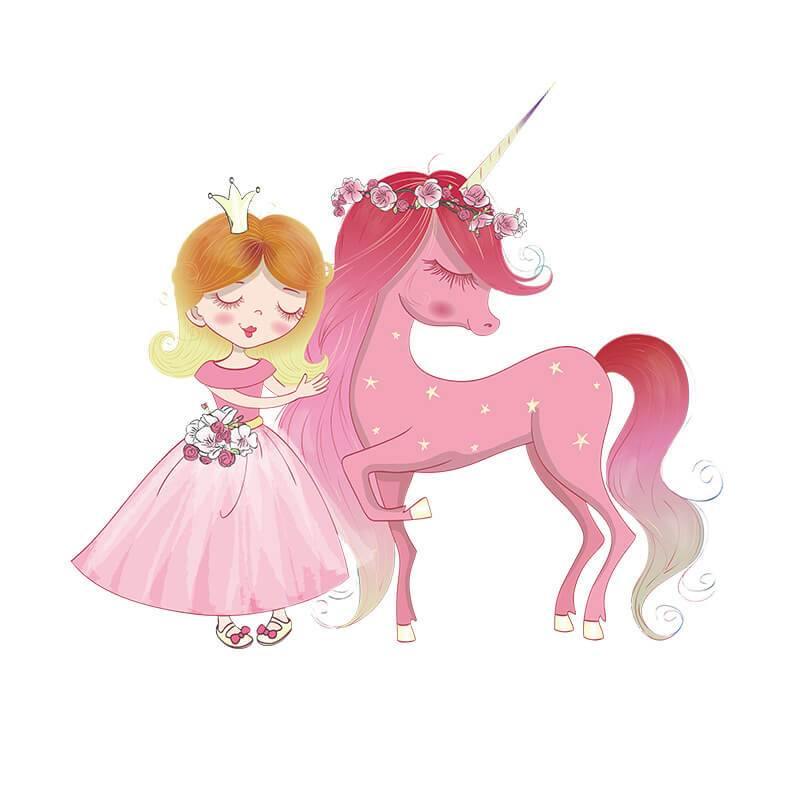 Princess and Unicone Peel and Stick Decals - Linentree