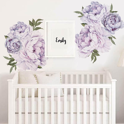 Purple Peony Peel and Stick Decals - Linentree