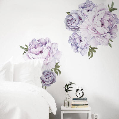 Purple Peony Peel and Stick Decals - Linentree