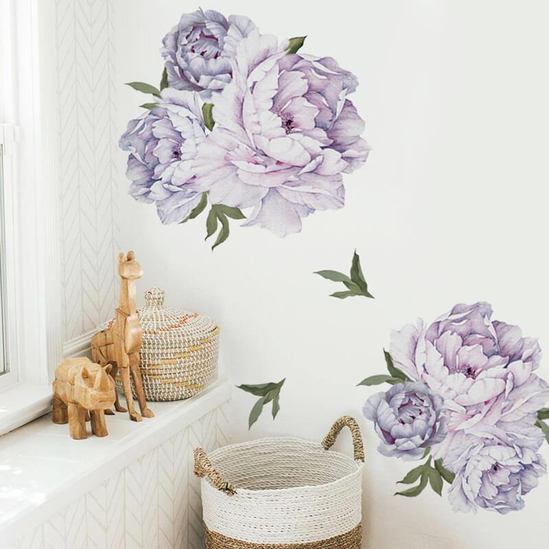 Purple Peony Peel and Stick Decals - Linentree