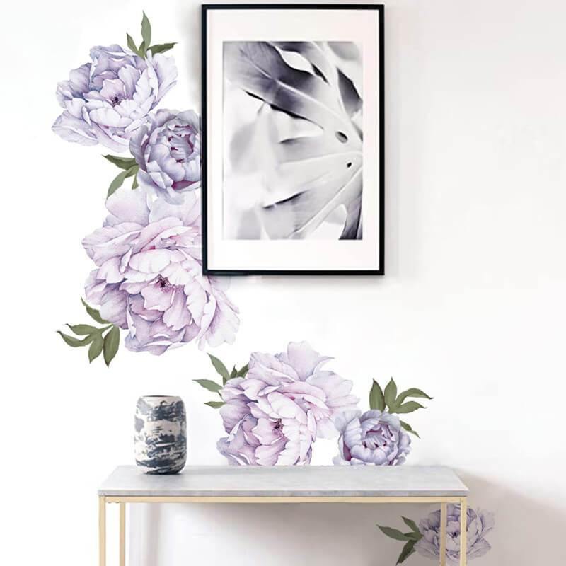 Purple Peony Peel and Stick Decals - Linentree