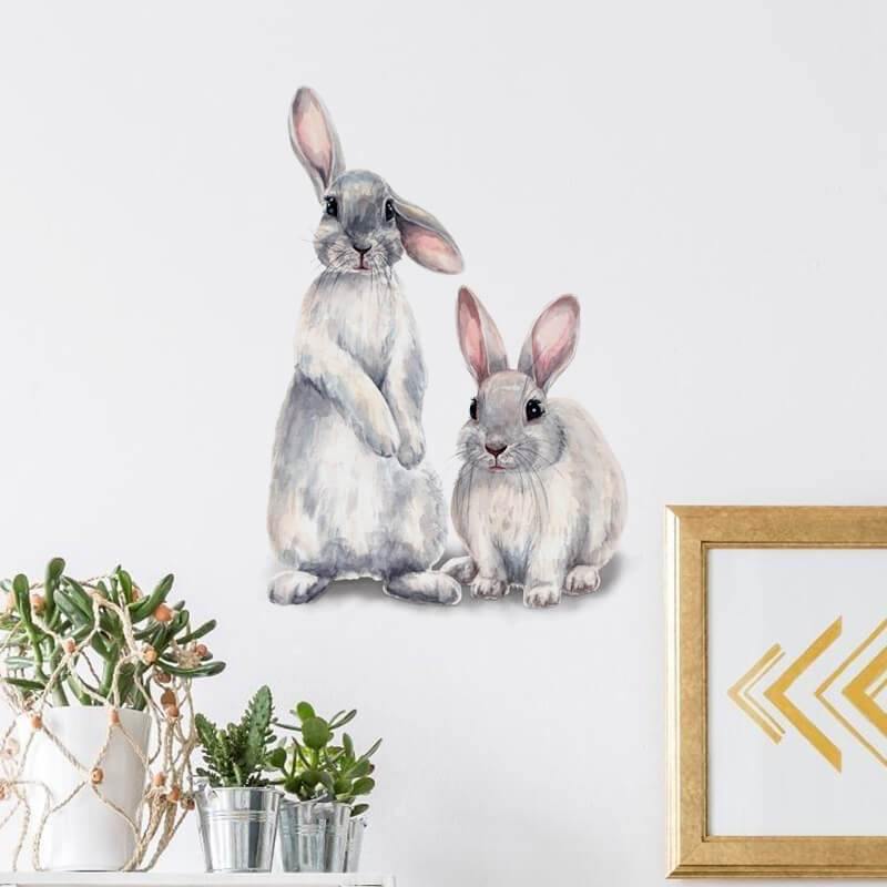 Two Rabbits are Watching on You Peel and Stick Wall Decals - Linentree