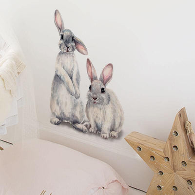 Two Rabbits are Watching on You Peel and Stick Wall Decals - Linentree