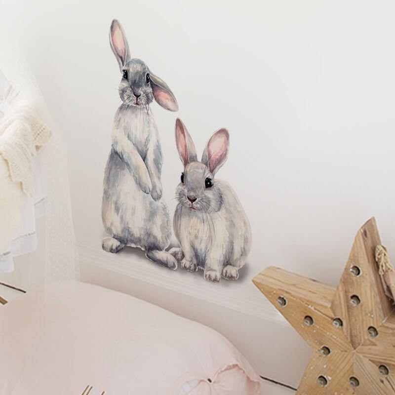 Two Rabbits are Watching on You Peel and Stick Wall Decals - Linentree