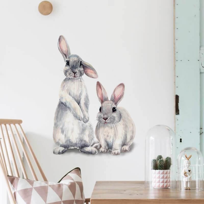 Two Rabbits are Watching on You Peel and Stick Wall Decals - Linentree