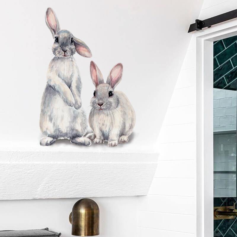 Two Rabbits are Watching on You Peel and Stick Wall Decals - Linentree